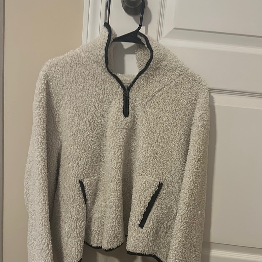 Target Cream and Black Crew Neck Sweater